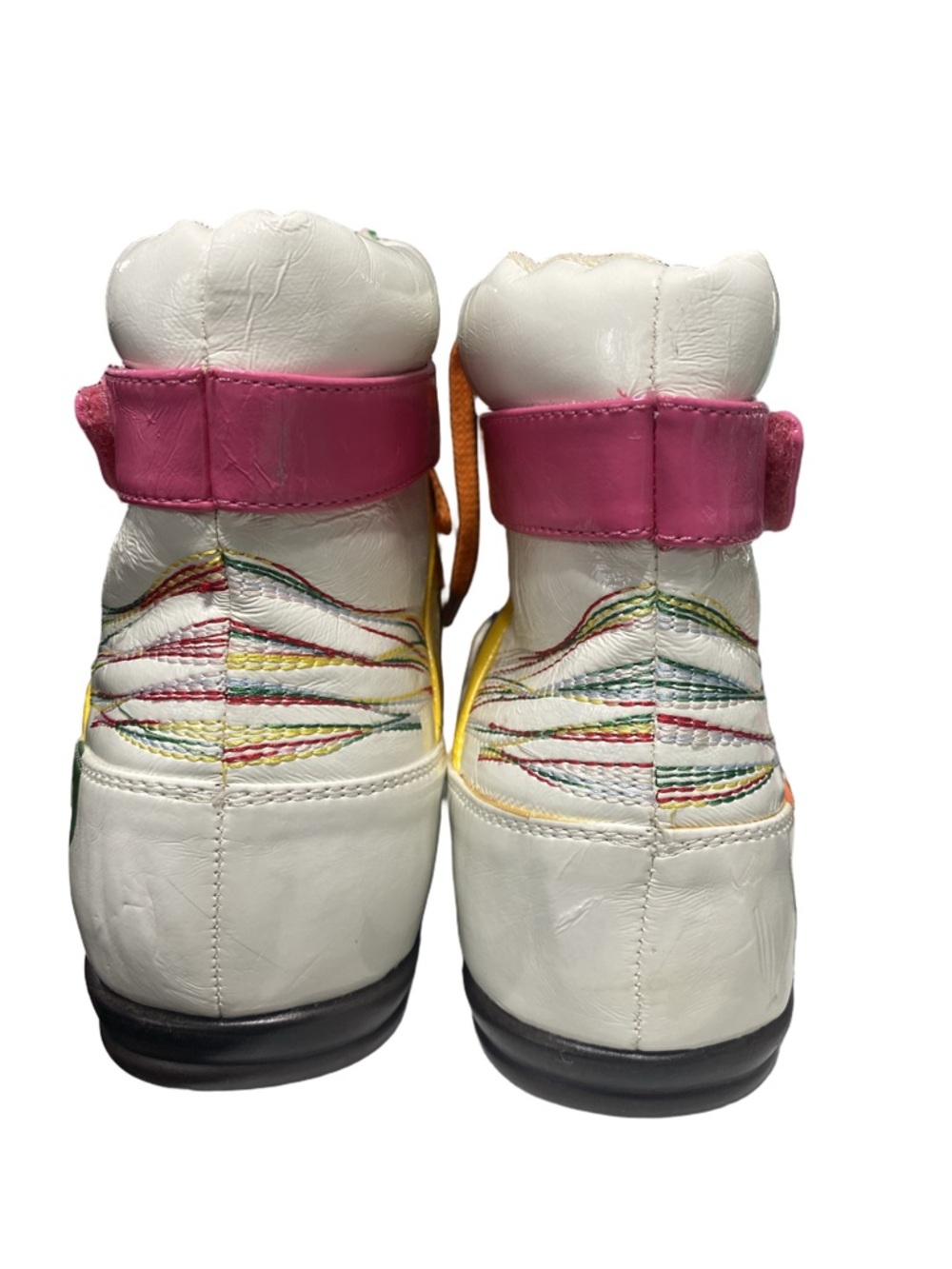 Nyla Ryder Rainbow Multi-Color High Top Sneakers Patent Retro Glam Size 11 - Picture 6 of 11